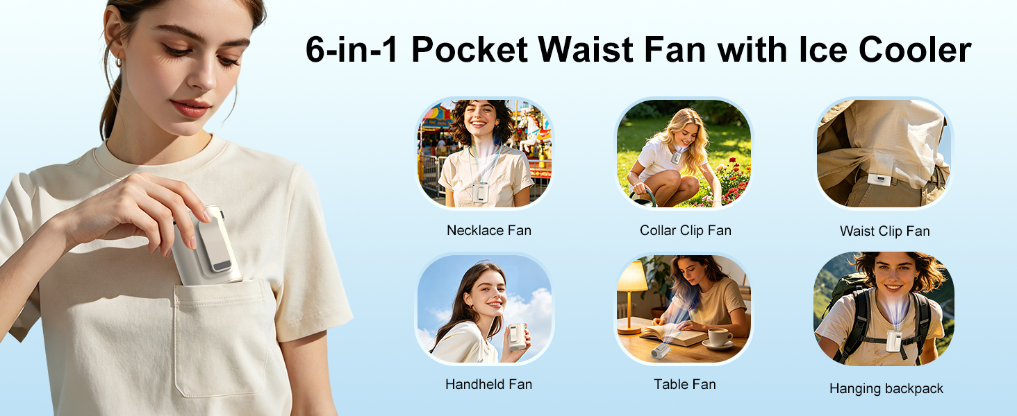 portable waist fan rechargeable