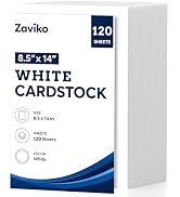 120 Sheets White Cardstock 8.5 x 14, Legal Size Cardstock Printer Paper, White Card Stock Legal P...