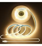 Aclorol 5V USB COB LED Strip Light 10FT/3M 960LEDs Warm White 3000K Flexible Tape Lights with Sel...