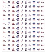 JarThenaAMCS 2400Pcs Patriotic Mini Sticker Self-Adhesive Star Heart American Flag Paper Decal fo...
