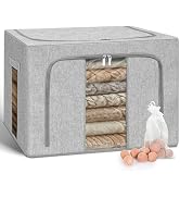 Cirhy 66L Cashmere Sweater Storage Bag with Steel Frame, Grey | Natural Cedar Freshness,Oxford Co...