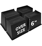 HANIHUA 4 Pack Bed Risers 6 inch Heavy Duty, Oversized Furniture Risers, Extra Wide Bed Lifts Ris...