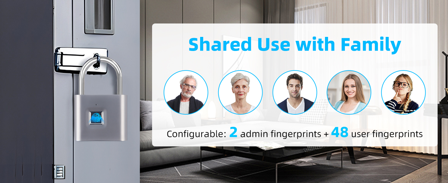 Shared Fingerprint Padlock