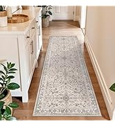 2x6 Washable Kitchen Runner Rug – Boho Vintage Non-Slip Carpet Runner for Hallway, Entryway, Bedr...