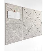 6 Pack Decorative Felt Wall Tiles (11.8” x 11.8”) - Modern Bulletin Board for Home Office & Class...