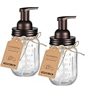 Amolliar Mason Jar Foaming Soap Dispenser, Rustproof Stainless Steel Lid, BPA Free Foam Pump, Wat...
