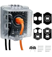 PILISPARK 2-Gang Universal Weatherproof Electrical Outlet Cover with Lock, Fit 1.3“ x 2.66”,Custo...