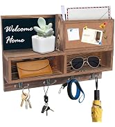 comfoyar Key Holder for Wall, Mail Organizer Wall Mount with Cork Board Bulletin Board, Key Rack ...