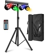 ClypsoReign Stage Lights with Stand 120W, Professional DJ Lights Package, RGBW LED 4-Par Gigbar w...