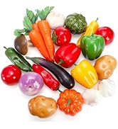 ZEAYEA 22 Pieces Artificial Vegetables, Realistic Fake Vegetables, Lifelike Decorative Faux Veggi...