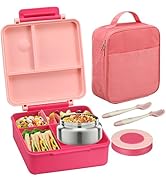 Bento Lunch Box for Kids with 8oz Soup Thermo&Lunch Bag, Leak-Proof Lunch Food Containers with 4 ...