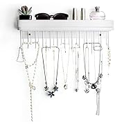 JACKCUBE DESIGN Hanging Jewelry Organizer Necklace Hanger Bracelet Holder Wall Mount Necklace Org...
