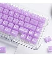 Womier Clear Jelly Keycaps, Ceramic Keycaps Style Cute Purple Keycaps | Transparent Custom Keycap...