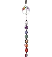 Runyangshi 7 Chakra Tree of Life Car Hanging Healing Crystals Car Hanging Ornament with Chip Ston...