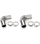 2Pcs Silver Stainless Steel Air Diesel Parking Heater Exhaust Pipe Tube Elbow Connector for Webas...