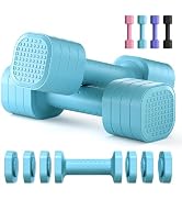Zempox Adjustable Dumbbell Set of 2, 4 in 1 Free Weights Dumbbells Set for Women, Hand Weights fo...