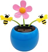 YuanHolumid Blue Car Dashboard Decoration | Flower Car Decoration | Car Solar Dashboard Toy, Sola...
