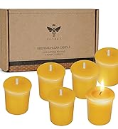 Pure Beeswax Votive Candles-6 Pack Natural Votives Set for Home Room Decor Party Wedding Spa Gift...