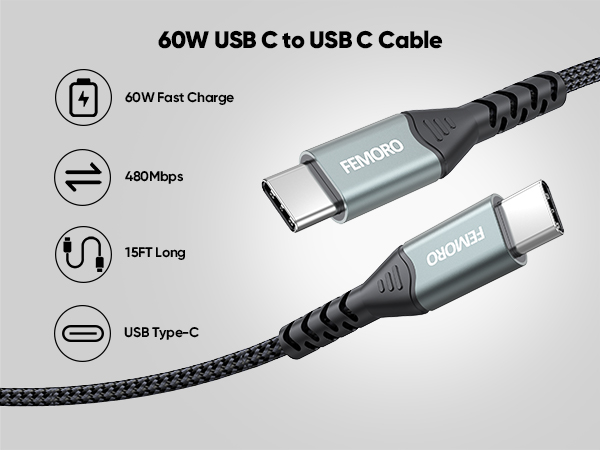 USB C Cable 15ft