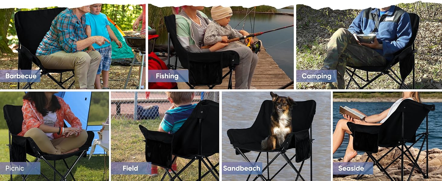multiuse camp foldable chairs for indoors & outdoors