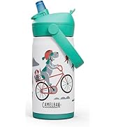 CamelBak Thrive Flip Straw Kids Bite Valve Stainless Steel Water Bottle Biking Dogs
