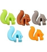5Pcs Candy Colors Cute Squirrel Shape Silicone Tea Bag Holder Cup, Squirrel Drink Markers, Tea Ba...