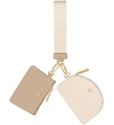 Hovmwey Keychain Wallet, Detachable Dual Pouch Wristlet Wallets for Women Men, Portable Mini Zip ...
