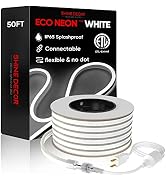 Shine Decor LED Neon Rope Lights Outdoor 50FT Cold-Resist, ETL-Listed Connectable Flexible Neon S...
