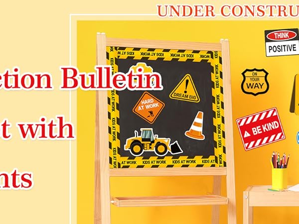 47Pcs Construction Bulletin Board Decor
