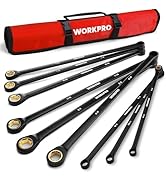 WORKPRO Extra Long Ratcheting Wrench Set, 9-Piece Anti-Slip Double Box Wrenches Set, SAE 5/16-3/4...