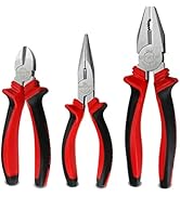 WISEUP Professional Plier Set Industrial Tool Cr-V 6" Long Needle Nose Pliers 6" Diagonal Cutting...