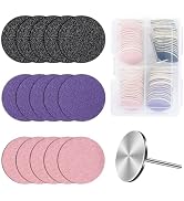 MelodySusie 80PCS Replacement Sandpaper Discs with 25mm Metal Nail Drill Bit, 80 Coarse 150 Mediu...
