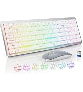 SABLUTE KM62 Wireless Keyboard and Mouse Combo with 11 Backlit Effects, RGB | 2.4G + 2 Bluetooth,...