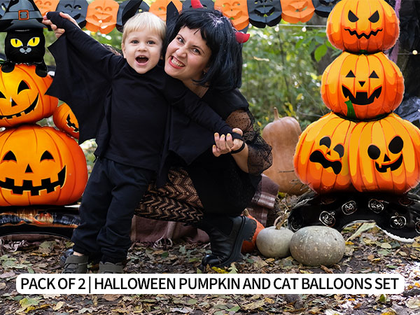 2 Pieces Large Halloween Pumpkin Foil Balloons