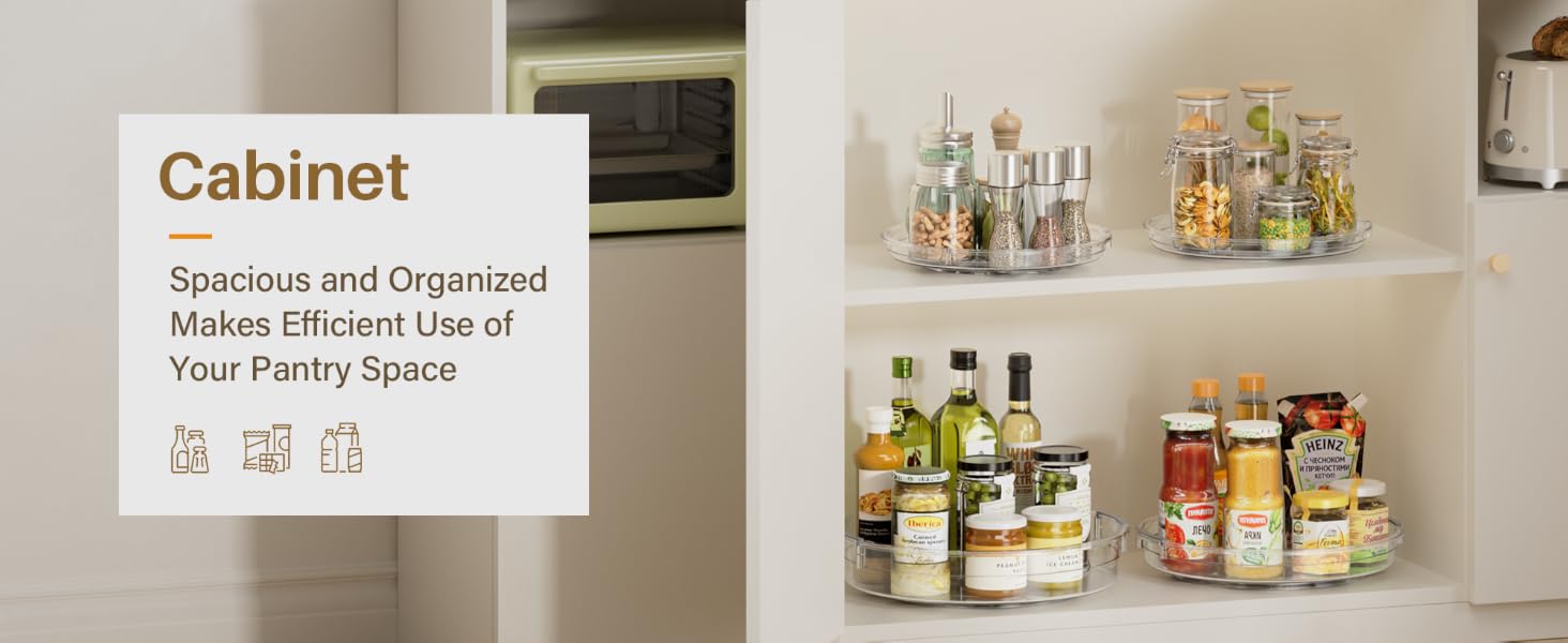 Lazy susan turntable for cabinet