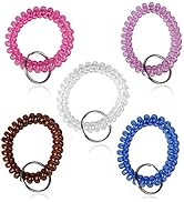 BIHRTC Pack Of 5 Colorful Spring Spiral Coil Keychain Coil Bracelets Stretchy Keychain Key Chain ...