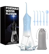 Water Dental Flosser Teeth Pick: Portable Cordless Oral Irrigator 320ML Rechargeable Travel Irrig...