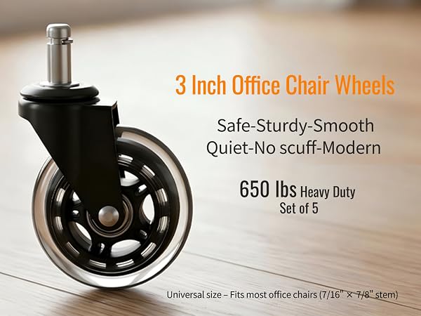 3 inch offie chair weels