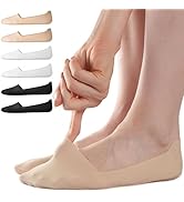 Sofier No Show Socks Womens, Non Slip Low Cut 6 Pairs Thin Silky Dress Footies Liner Invisible So...