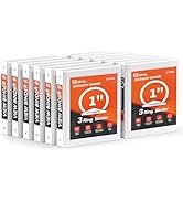 GNL 1 Inch Binders 3 Ring, 175-Sheet Capacity, Clear View Cover, PVC-Free & Non-Stick, Fits 8.5"x...