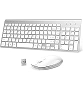 Wireless Keyboard and Mouse - FENIFOX USB Slim 2.4G Wireless Keyboard Mouse Combo Full-Size Ergon...