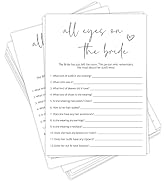 Bridal Shower Game Cards for Guests, Fun Wedding Shower Party Activities, 25 All Eyes On The Brid...