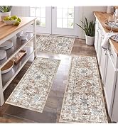 Pauwer Farmhouse Kitchen Rugs Sets of 3, Kitchen Runner Rugs Non Slip Washable, Boho Kitchen Mats...