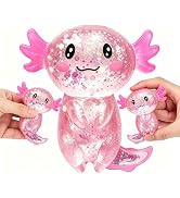 Jiezipeasy Axolotl Fidget Toy, Soft Squishy Stress Relief Toy for Adults and Kids, Glitter Sensor...