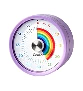 Searon Magnetic Visual Timer for Kids, 60-Minute Rainbow Dial (Purple) | Turn the dial to start, ...