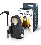 Genuine Fred Grim Steeper Reusable Silicone Tea Infuser, Black Grim Reaper Design, Fun and Clever...