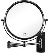 Wall Mounted Makeup Mirror - 1X/10X Magnifying Mirror for Wall, 8 Inch Double Sided 360° Swivel E...