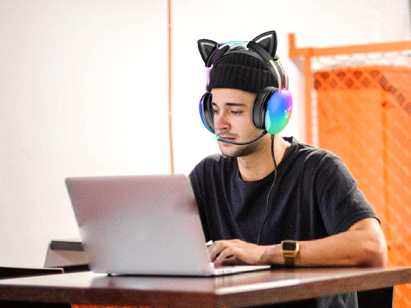 Cat ear headphone for office