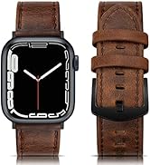 EDIMENS Leather Bands Compatible with Apple Watch 49mm 45mm 42mm 44mm Band Men Women, Vintage Gen...
