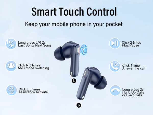 wireless Bluetooth earbuds